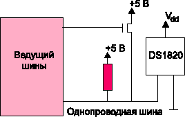 Питание DS1820 с использованием ключа на основе полевого транзистора