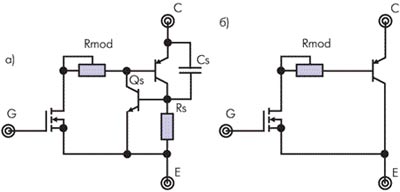 Эквивалентные схемы, учитывающие эффект защёлкивания IGBT-транзисторов