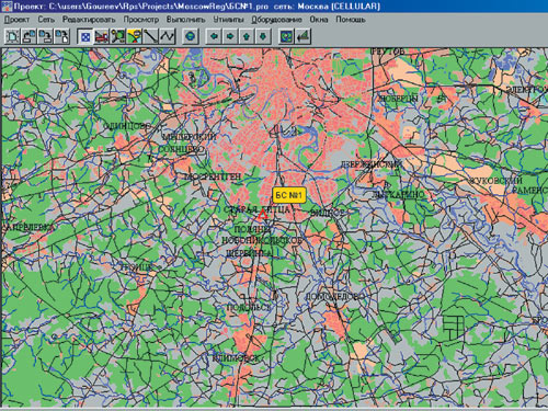 Интерфейс программы RPS-2 с картой анализируемого региона